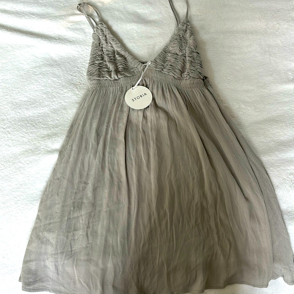 Silver gray babydoll dress size M